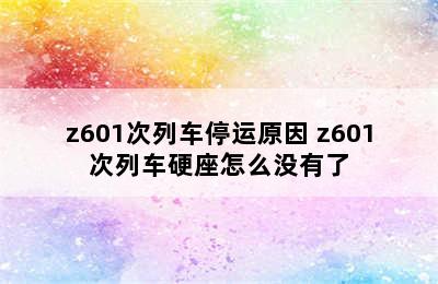 z601次列车停运原因 z601次列车硬座怎么没有了